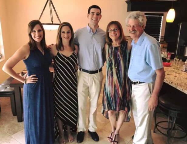 Stephanie Susskind with her parents and her siblings.